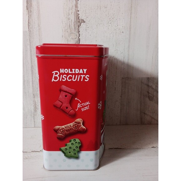 Milk Bone Merry Christmas Walmart Empty Metal Tins/May Have Minor Dent Or Ding - Picture 5 of 10